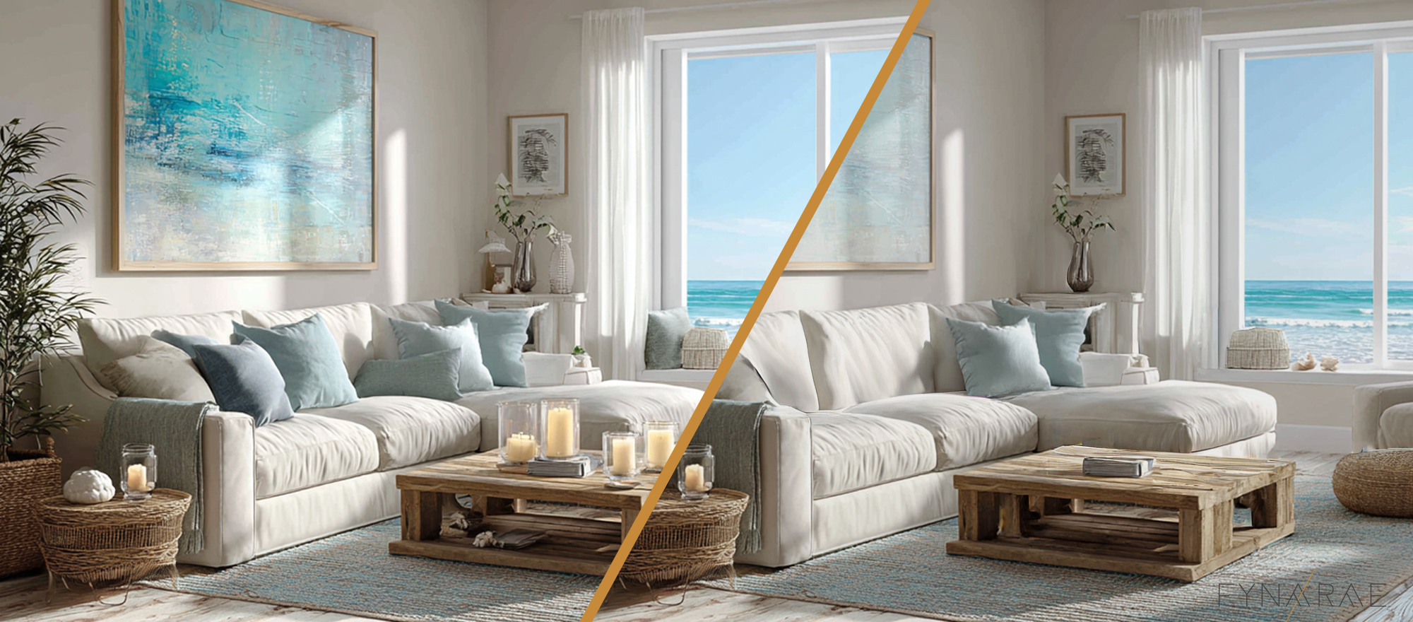 Visual representation of Atmospheric Friction and how to fix it - even if the room is pleasant enough but something is off. Tonal shifts in artwork and artifacts makes the difference.