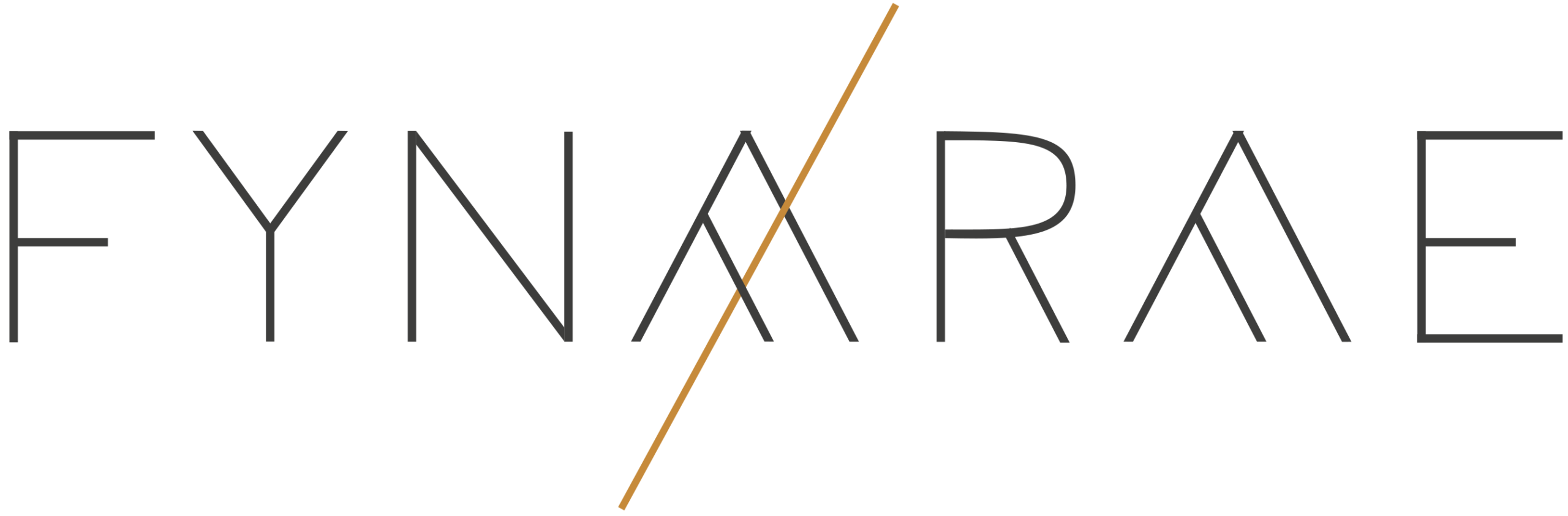 Logo for Fynarae, a design intelligence system for understanding visual imbalance, improving art placement, and creating cohesive, intentional spaces.